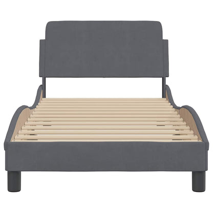 Bettgestell "Dover" Dunkelgrau 80x200 cm Samt