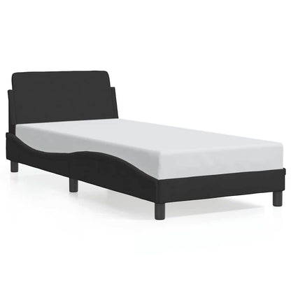 Bettgestell mit Kopfteil "Dover" Schwarz 80x200 cm Samt