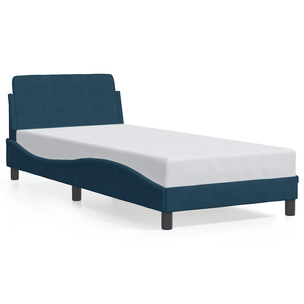 Bettgestell mit Kopfteil "Dover" Blau 80x200 cm Samt
