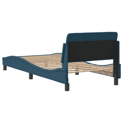 Bettgestell mit Kopfteil "Dover" Blau 80x200 cm Samt