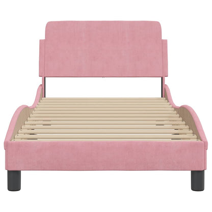 Bettgestell mit Kopfteil "Dover" Rosa 80x200 cm Samt