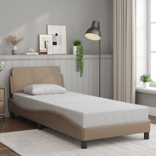 Bed frame with headboard cappuccino brown 80x200 cm artificial leather