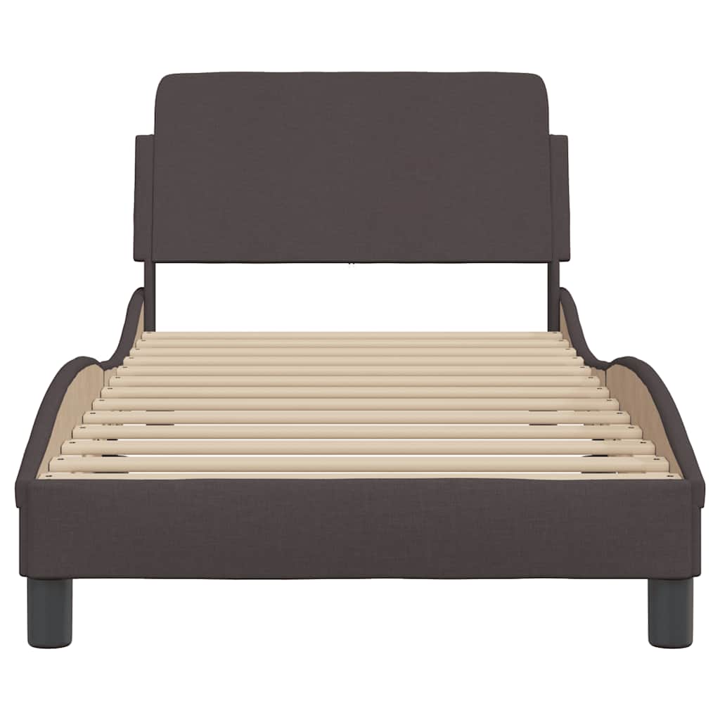 Bettgestell "Dover" Dunkelbraun 90x190 cm Stoff
