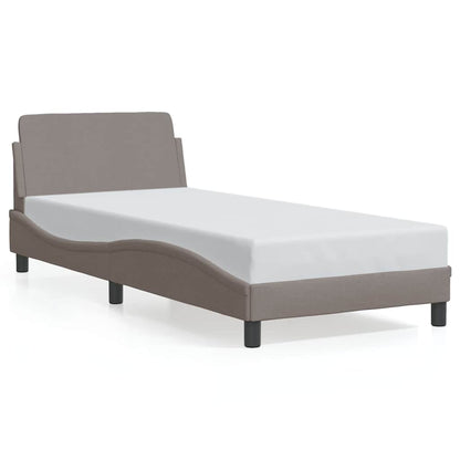Bettgestell mit Kopfteil "Dover" Taupe 90x190 cm Stoff