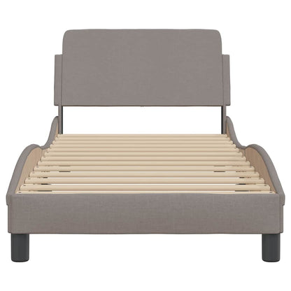 Bettgestell mit Kopfteil "Dover" Taupe 90x190 cm Stoff