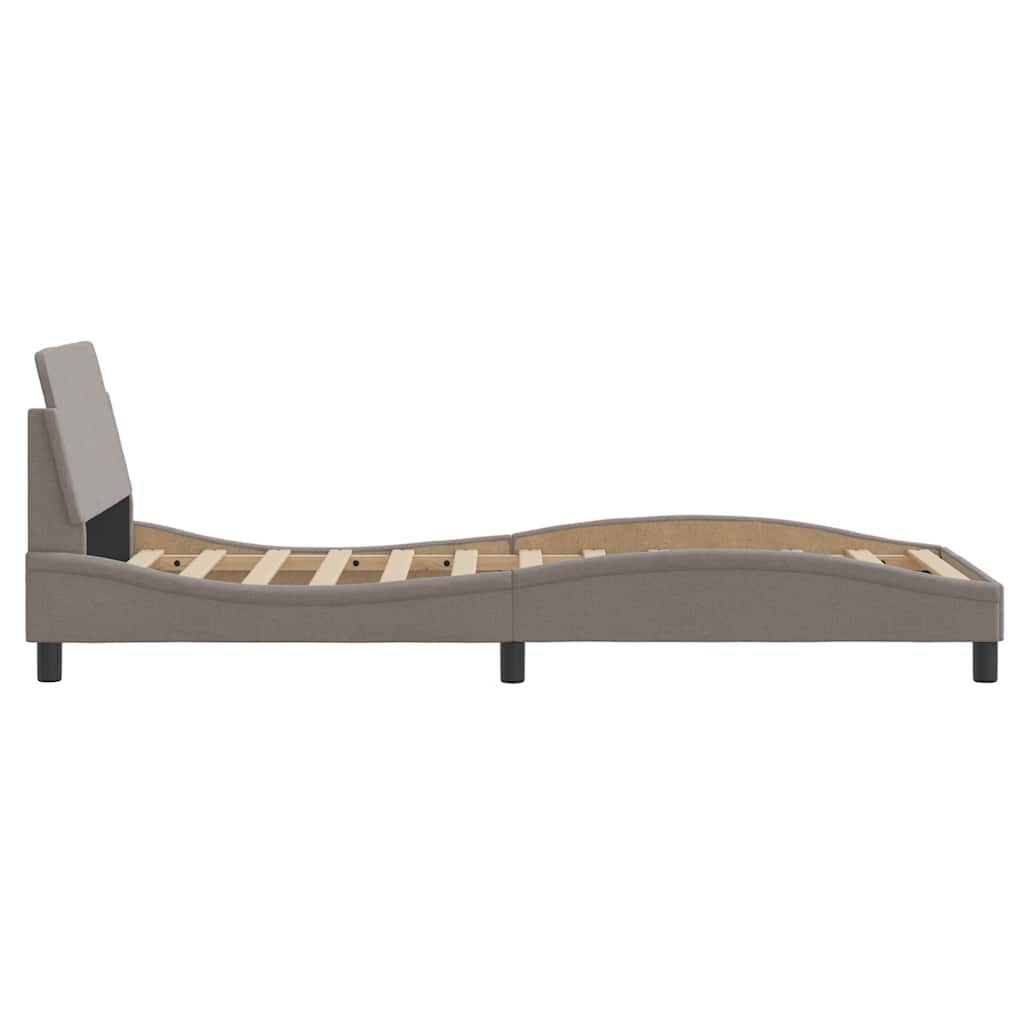 Bettgestell mit Kopfteil "Dover" Taupe 90x190 cm Stoff