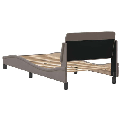Bettgestell mit Kopfteil "Dover" Taupe 90x190 cm Stoff