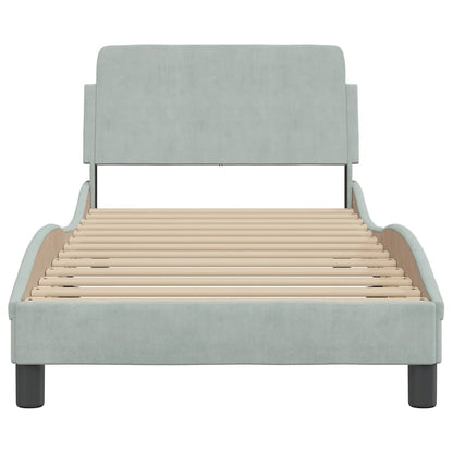 Bettgestell "Dover" Hellgrau 90x190 cm Samt