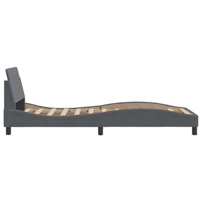 Bettgestell "Dover" Dunkelgrau 90x190 cm Samt