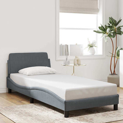 Bettgestell "Dover" Dunkelgrau 90x190 cm Samt