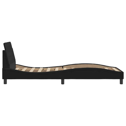 Bettgestell mit Kopfteil "Dover" Schwarz 90x190 cm Samt