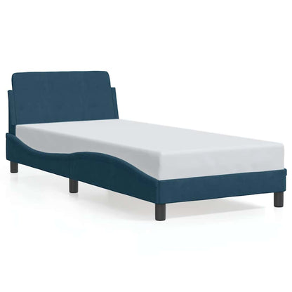 Bettgestell mit Kopfteil "Dover" Blau 90x190 cm Samt