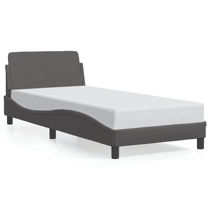 Bettgestell "Dover" Grau 90x190 cm Kunstleder