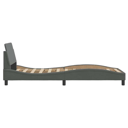 Bettgestell "Dover" Dunkelgrau 90x200 cm Stoff