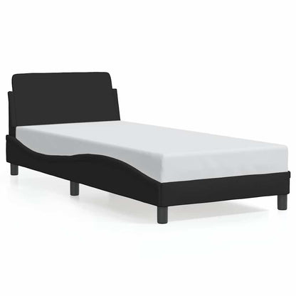 Bettgestell mit Kopfteil "Dover" Schwarz 90x200 cm Stoff