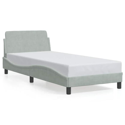 Bettgestell "Dover" Hellgrau 90x200 cm Samt