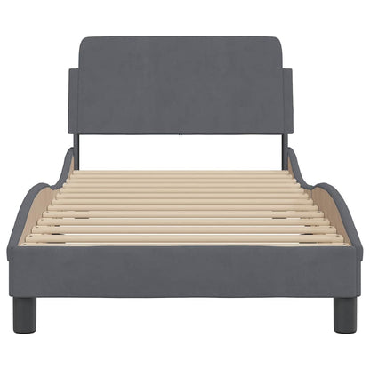 Bettgestell "Dover" Dunkelgrau 90x200 cm Samt