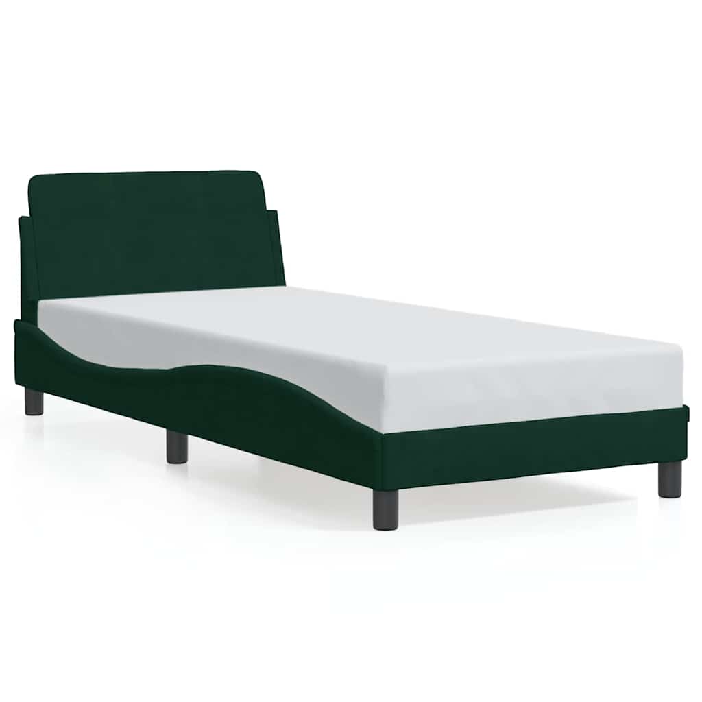 Bettgestell "Dover" Dunkelgrün 90x200 cm Samt