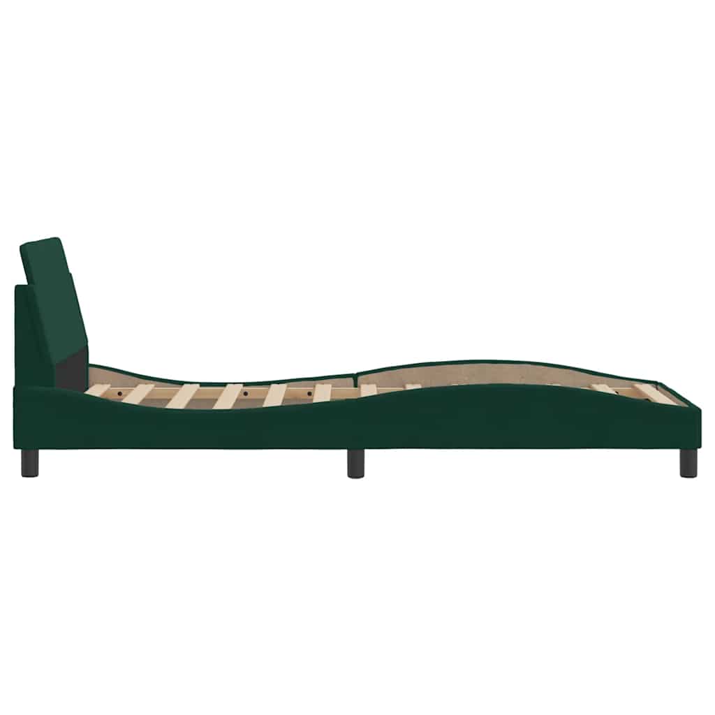Bettgestell "Dover" Dunkelgrün 90x200 cm Samt