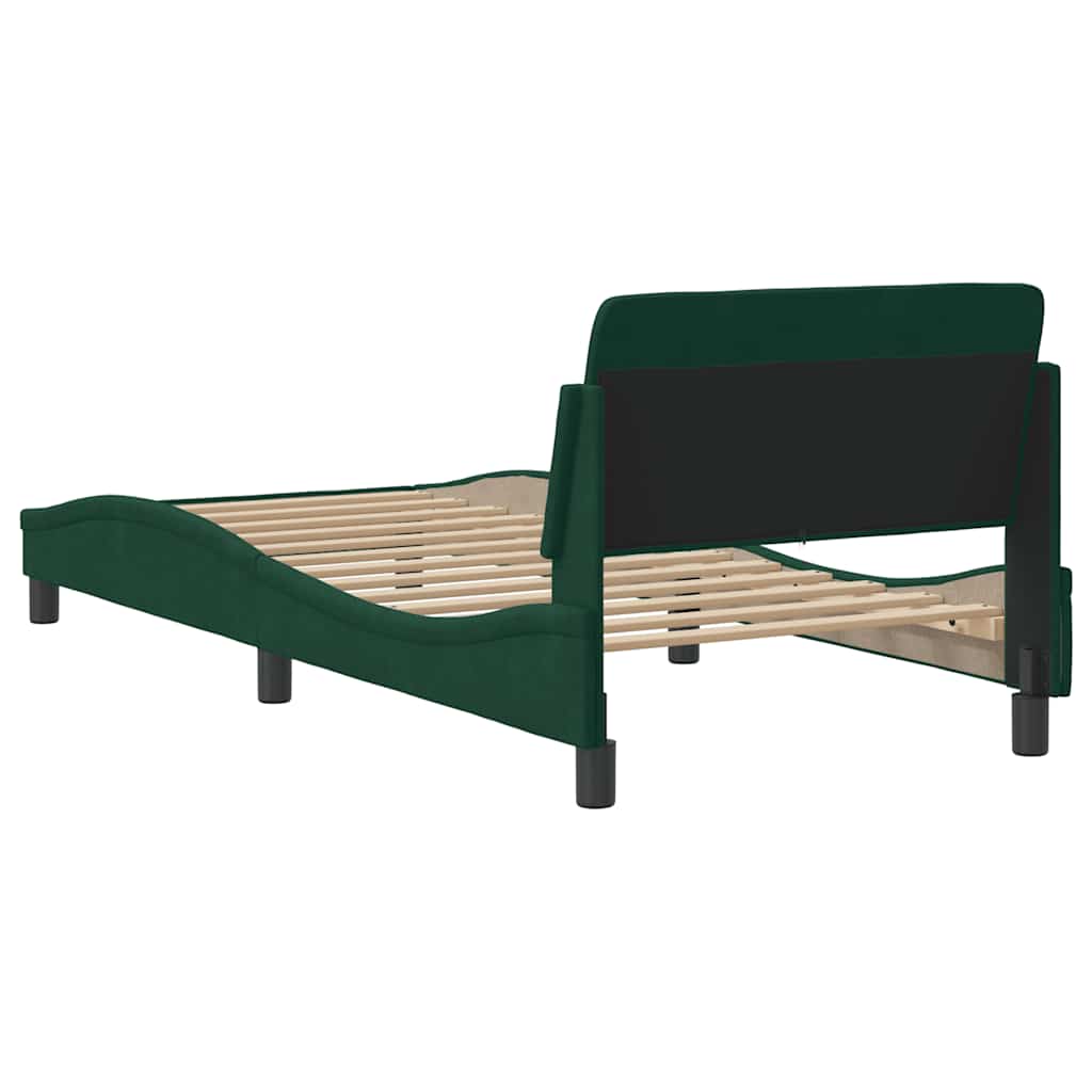 Bettgestell "Dover" Dunkelgrün 90x200 cm Samt