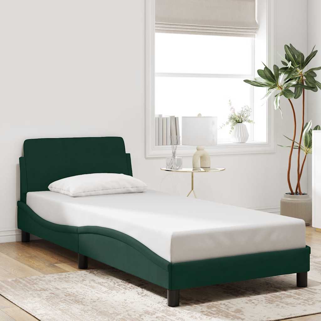 Bettgestell "Dover" Dunkelgrün 90x200 cm Samt