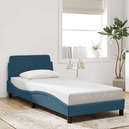 Bettgestell mit Kopfteil "Dover" Blau 90x200 cm Samt