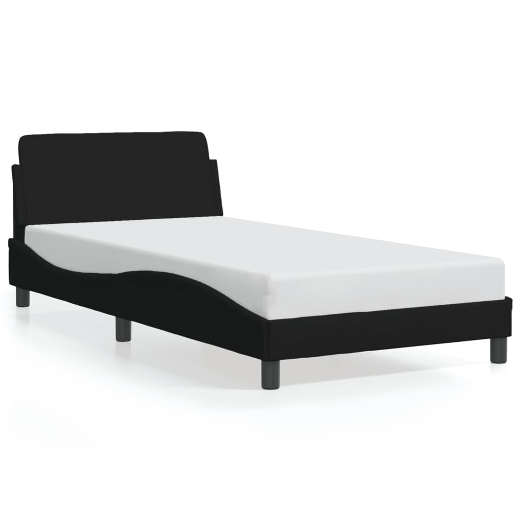Bed frame without mattress Black 100x200 cm fabric