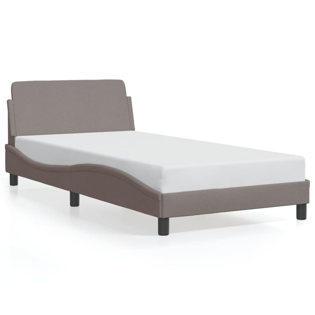 Bed frame without mattress Taupe 100x200 cm fabric
