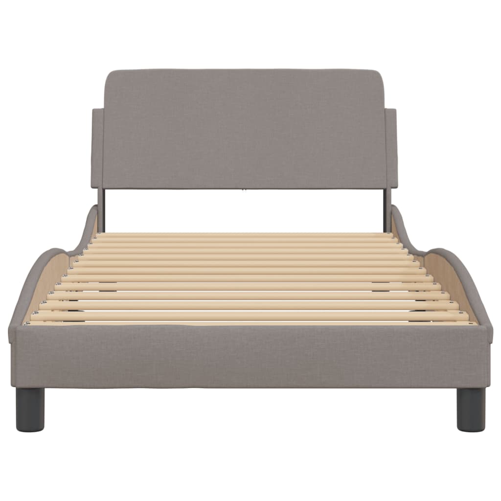 Bed frame without mattress Taupe 100x200 cm fabric