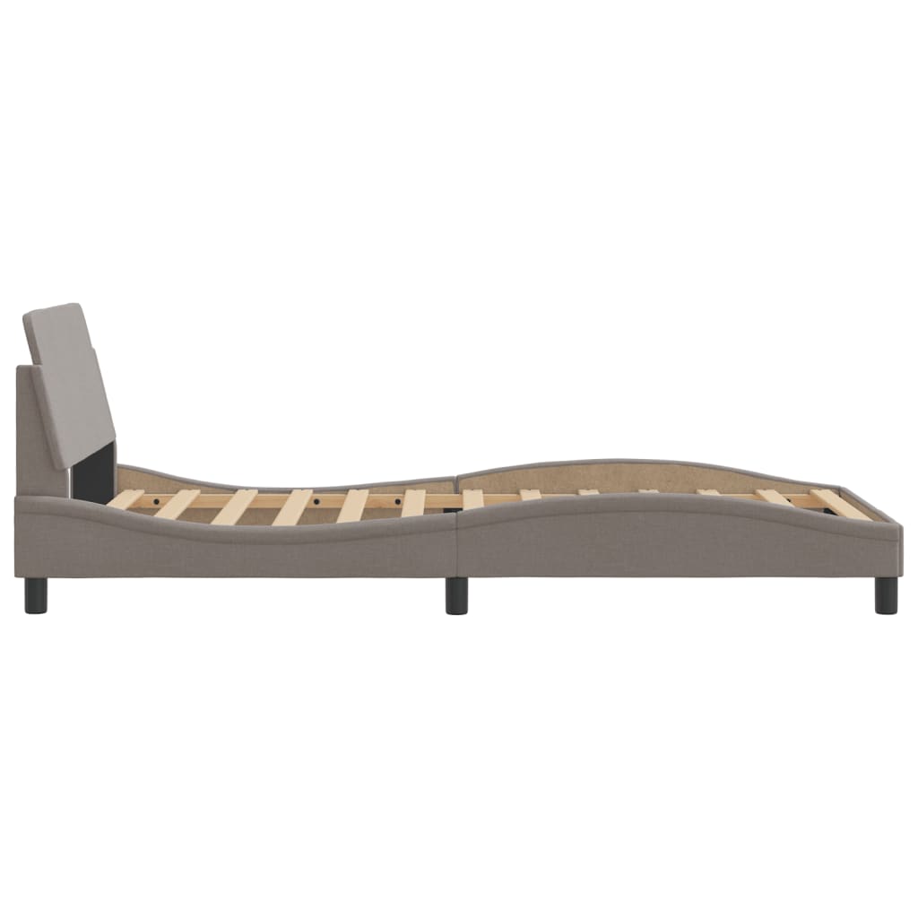 Bed frame without mattress Taupe 100x200 cm fabric
