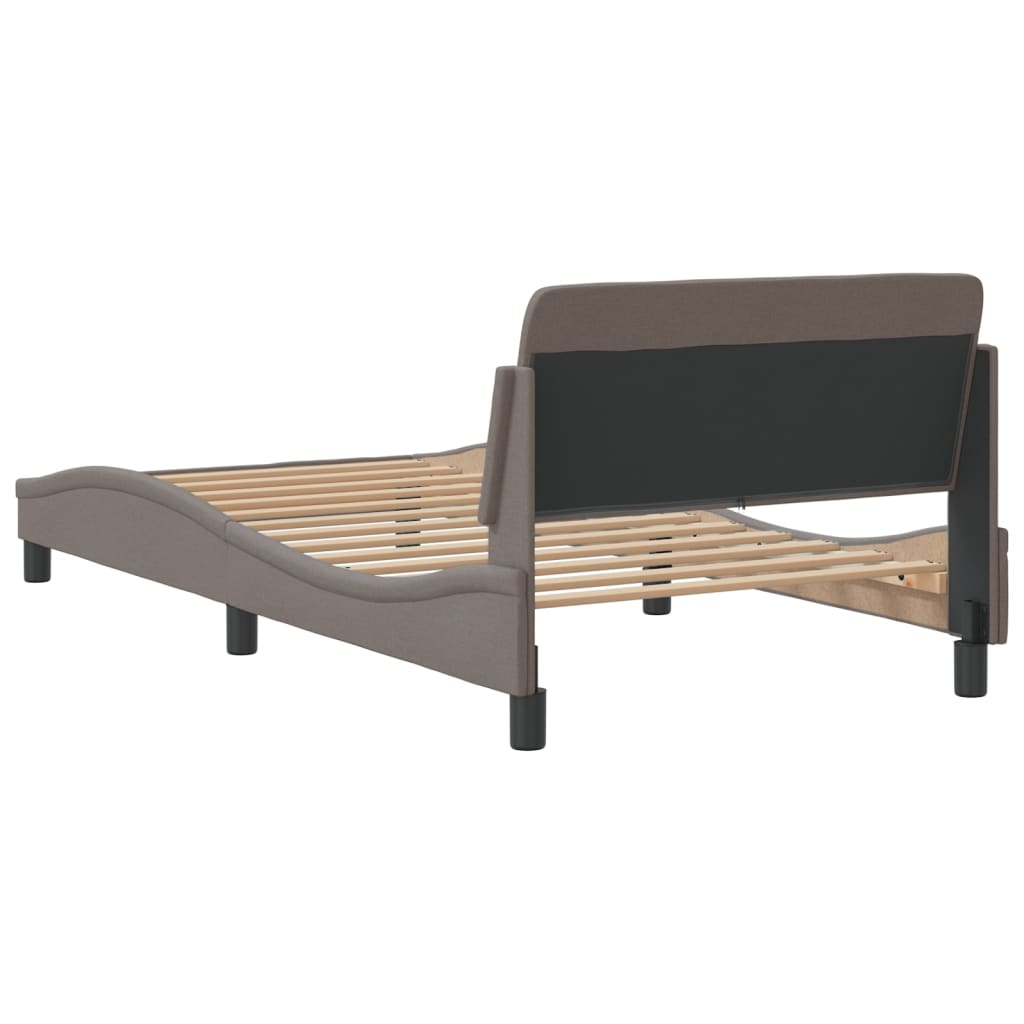 Bed frame without mattress Taupe 100x200 cm fabric