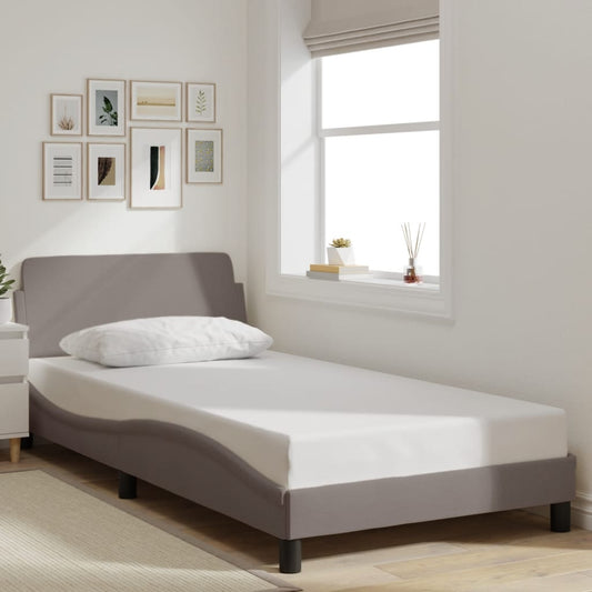 Bed frame without mattress Taupe 100x200 cm fabric