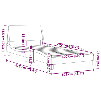 Bettgestell mit Kopfteil "Dover" Blau 100x200 cm Stoff