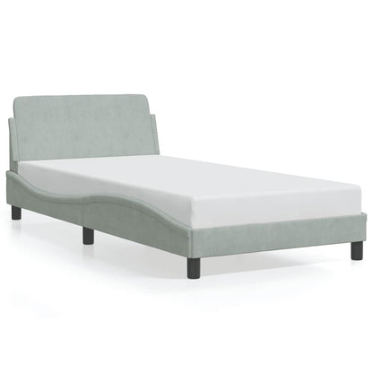 Bettgestell "Dover" Hellgrau 100x200 cm Samt
