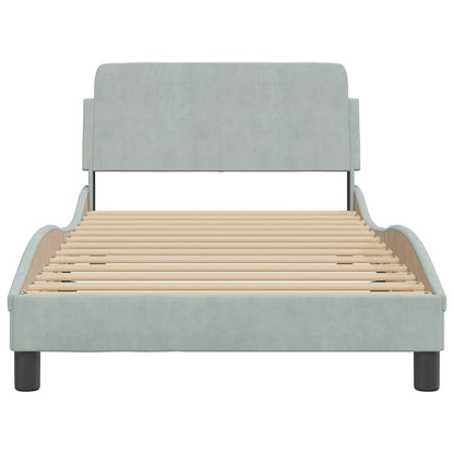 Bettgestell "Dover" Hellgrau 100x200 cm Samt