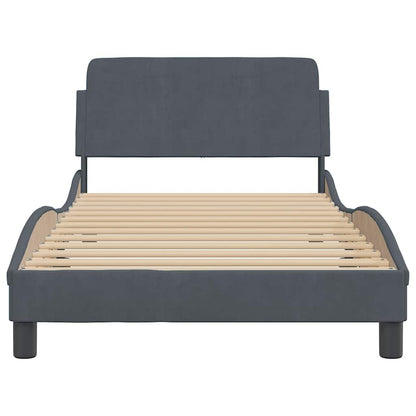 Bettgestell "Dover" Dunkelgrau 100x200 cm Samt