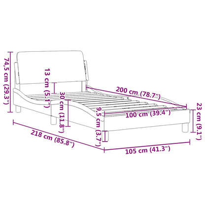 Bettgestell "Dover" Schwarz 100x200 cm Samt