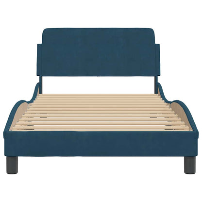 Bettgestell mit Kopfteil "Dover" Blau 100x200 cm Samt
