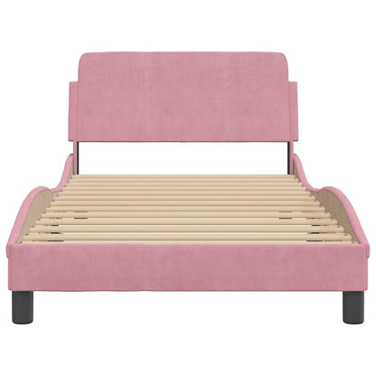 Bettgestell mit Kopfteil "Dover" Rosa 100x200 cm Samt