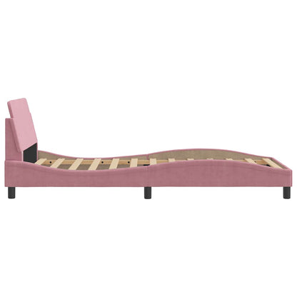 Bettgestell mit Kopfteil "Dover" Rosa 100x200 cm Samt