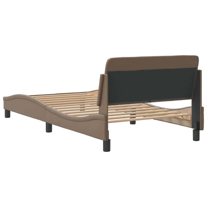 Bettgestell "Dover" Cappuccino 100x200 cm Kunstleder