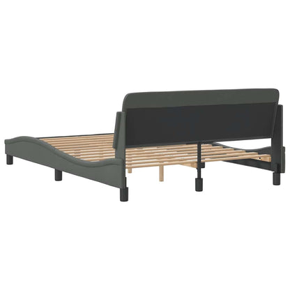 Bettgestell "Dover" Dunkelgrau 120x200 cm Stoff