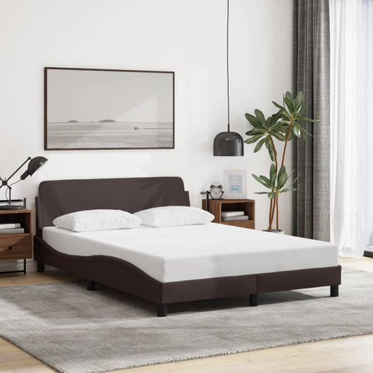 Bed frame without mattress dark brown 120x200 cm fabric