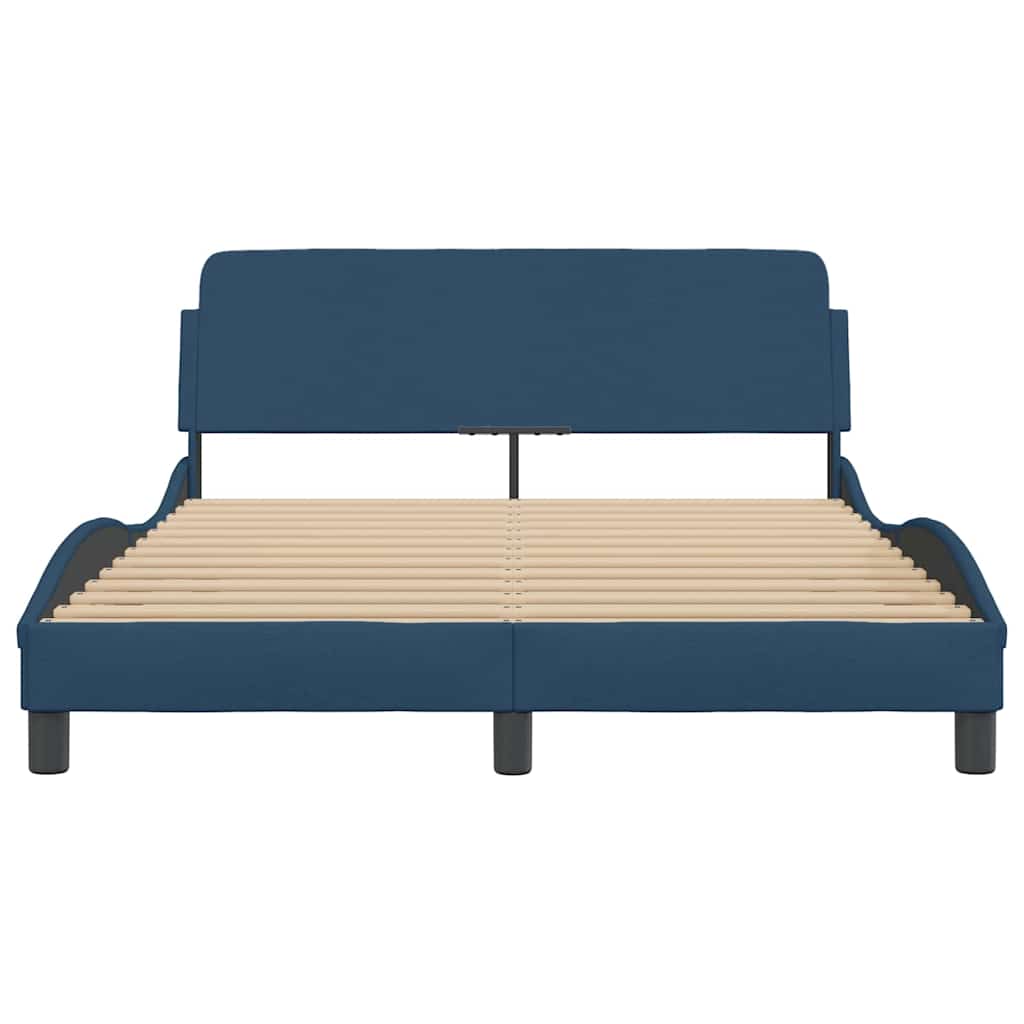 Bettgestell mit Kopfteil "Dover" Blau 120x200 cm Stoff