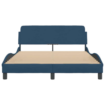 Bettgestell mit Kopfteil "Dover" Blau 120x200 cm Stoff
