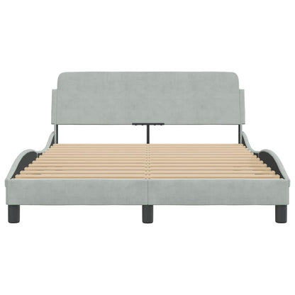 Bettgestell "Dover" Hellgrau 120x200 cm Samt