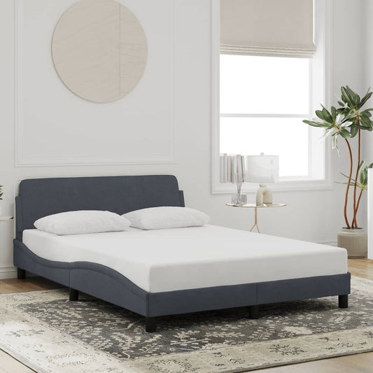 Bed frame without mattress dark grey 120x200 cm velvet