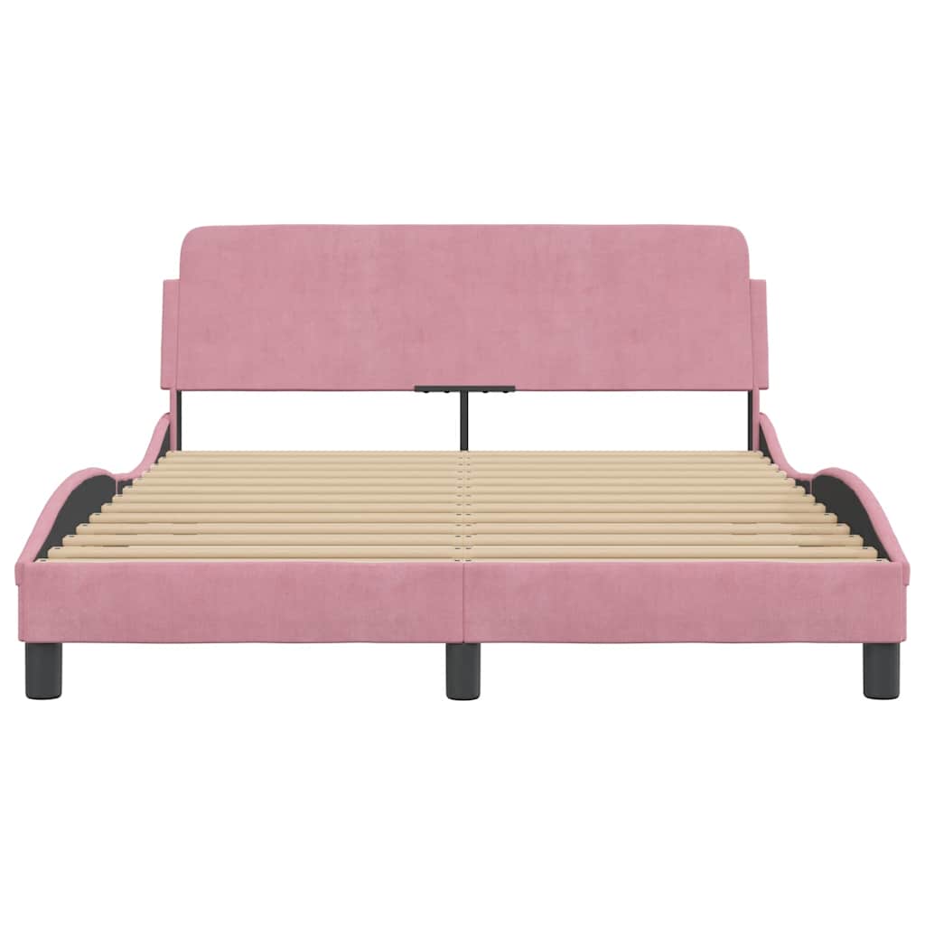 Bettgestell mit Kopfteil "Dover" Rosa 120x200 cm Samt