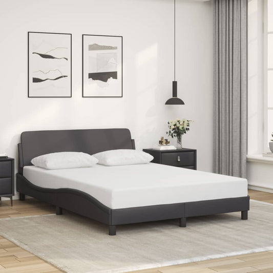 Bed frame with headboard gray 120x200 cm artificial leather