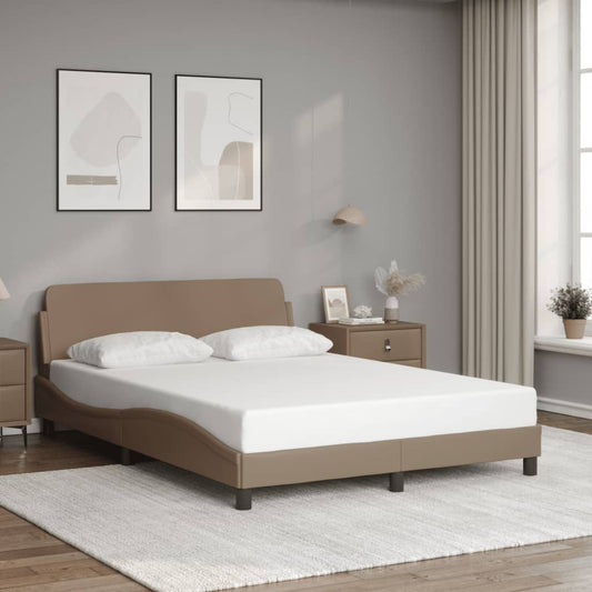 Bed frame with headboard cappuccino brown 120x200 cm artificial leather